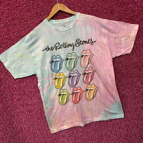 The Rolling Stones Hot Lips Pop Art Rock Pastel Tie Dye L - Picture 3 of 4